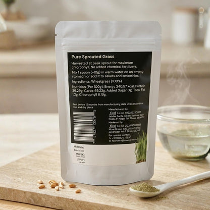 Wheatgrass Powder, Cold Dried, Chlorophyll Rich