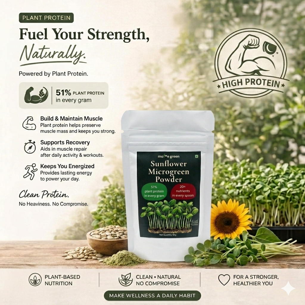 Sunflower Microgreen Powder, Plant-Based, Additive-Free Superfood (30g)