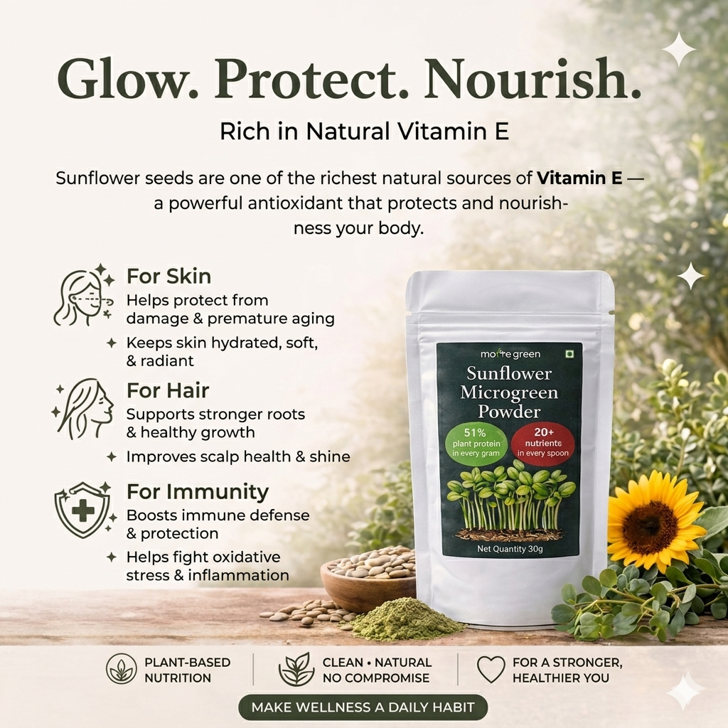 Sunflower Microgreen Powder, Plant-Based, Additive-Free Superfood (30g)
