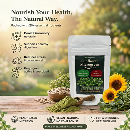 Sunflower Microgreen Powder, Plant-Based, Additive-Free Superfood (30g)